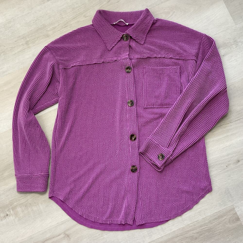 Reborn J the plus Womens Button Up Cardigan Violet Large